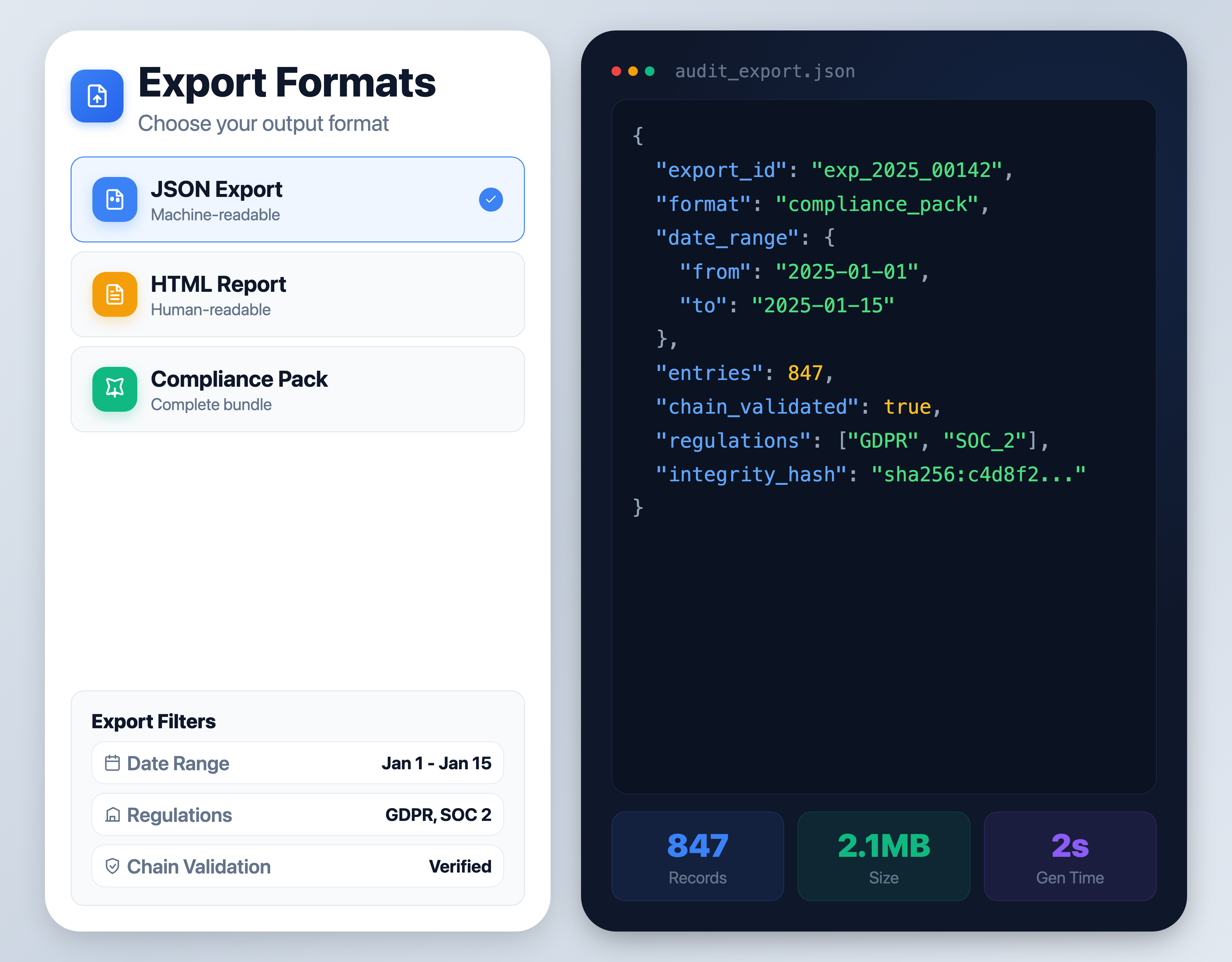 Audit Export Preview
