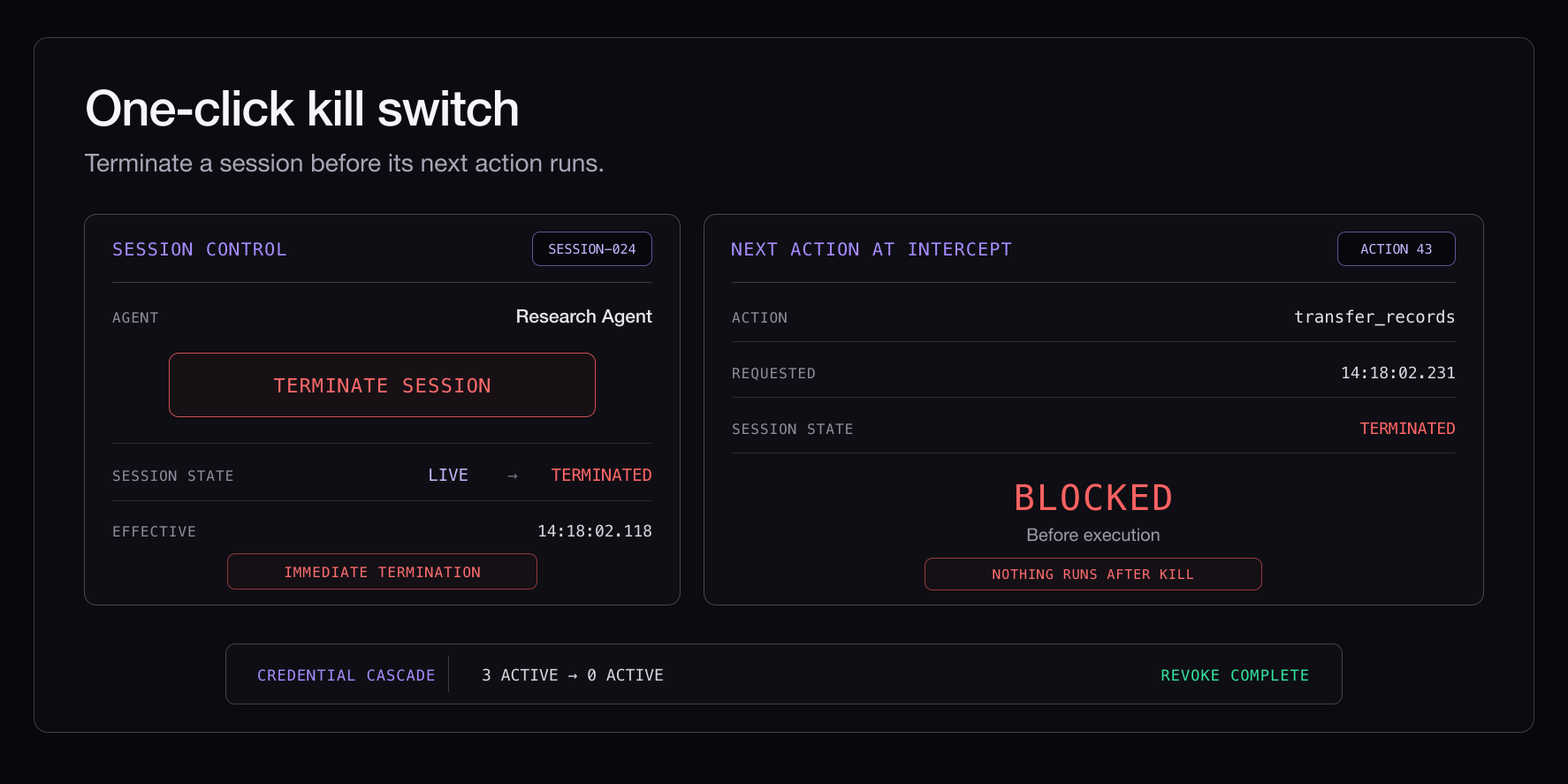 One-click kill switch